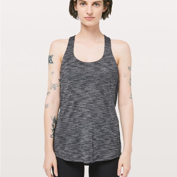 Black Strappy Back Tank Top Slay the Studio 2-in-1 Tank Lululemon - Picture 2 of 5